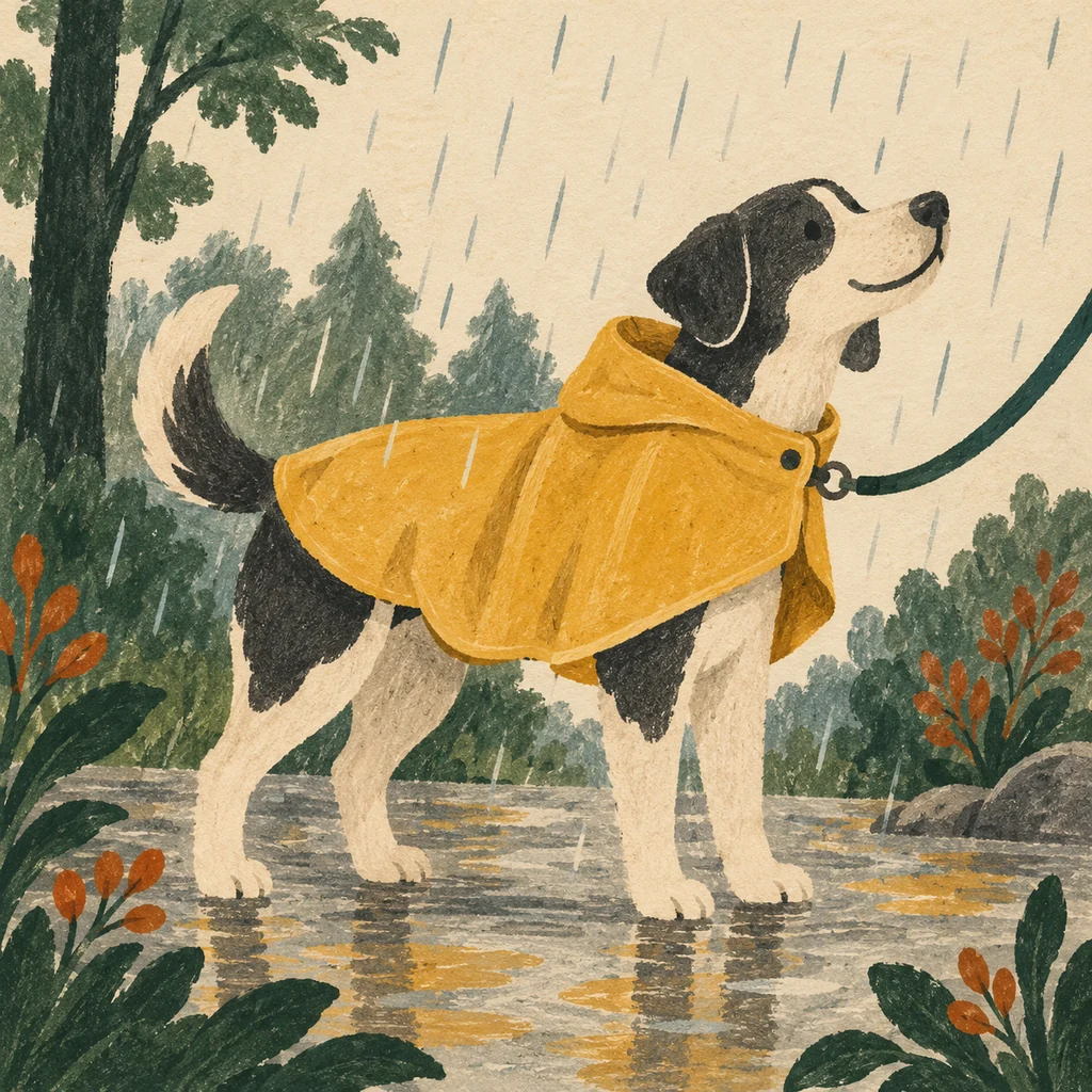 Upvote illustration representing Canada Pooch Complete Coverage Raincoat; not an exact product depiction