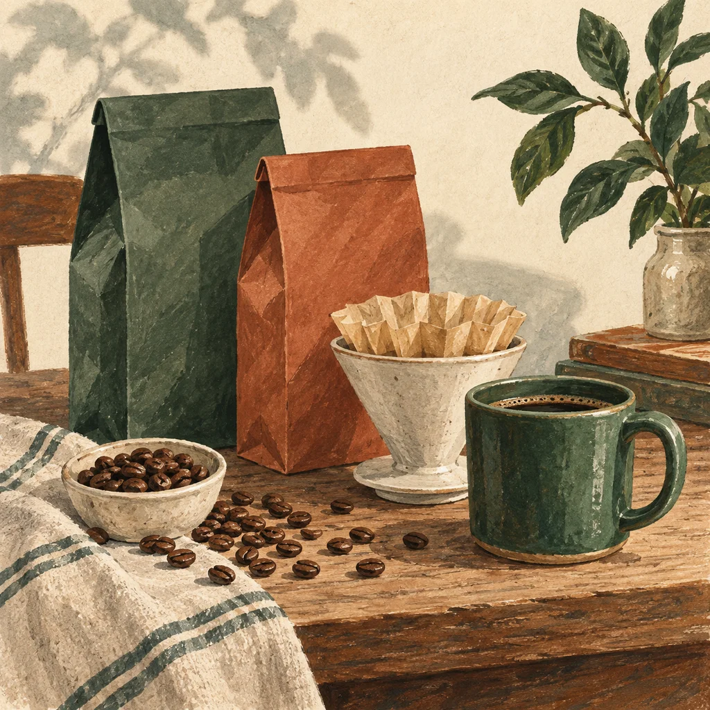Upvote concept illustration of coffee roasting; not the maker’s actual products, artwork or venue.