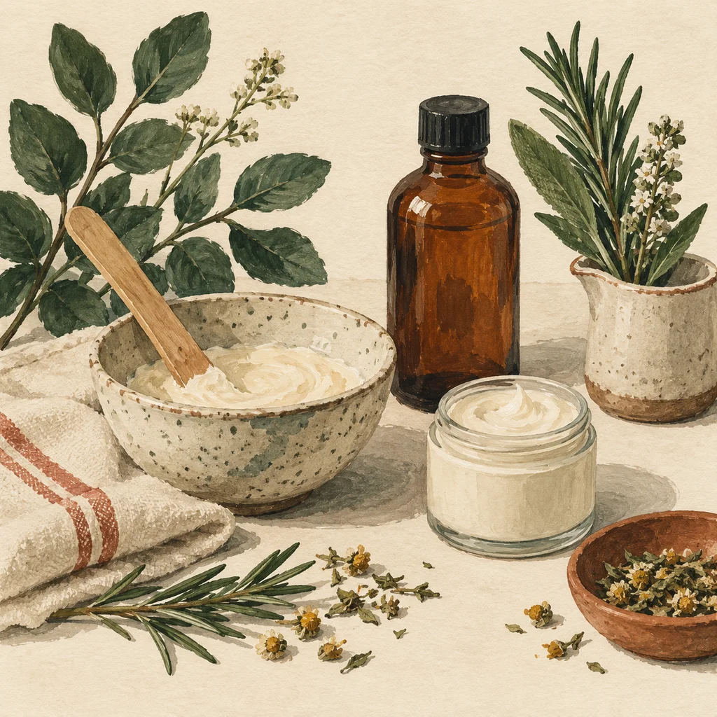 Upvote concept illustration of small-batch skincare; not the maker’s actual products, artwork or venue.