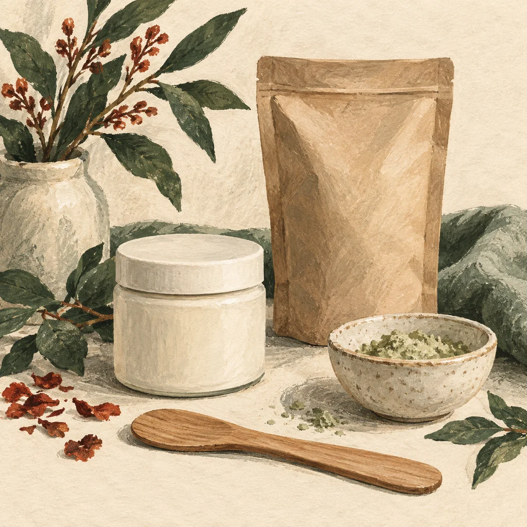 Upvote concept illustration of deodorant jars and sticks; not the maker’s actual products, artwork or venue.